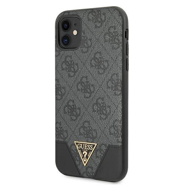 Guess GUHCN61PU4GHBK iPhone 11 6.1" / Xr grå/grå hårdfodral 4G Triangle Collection