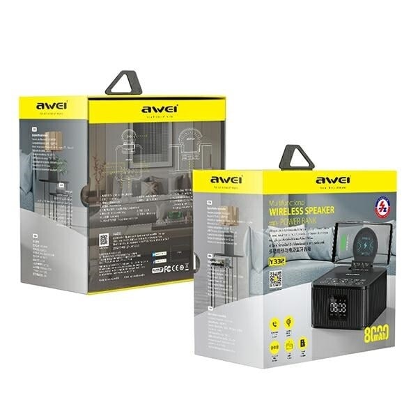 AWEI Y332 Bluetooth-högtalare + laddare induktion svart/svart