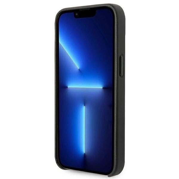 Karl Lagerfeld KLHCP14MFWHK fodral för iPhone 14 Plus hårdfodral - svart Läder Perforerad logotyp