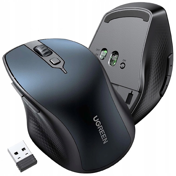 UGRØN ERGONOMISK BLUETOOTH COMPUTERMUS TRÅDLØS BLÅ