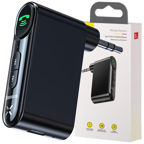 Baseus BSBA-02 (Overseas Edition) Bluetooth AUX-sender - Svart