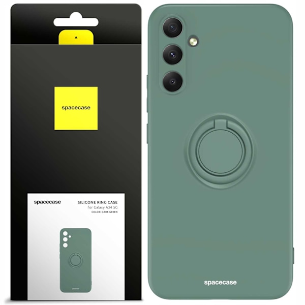 Spacecase Silikonecase Ring För Samsung Galaxy A34 5G Green