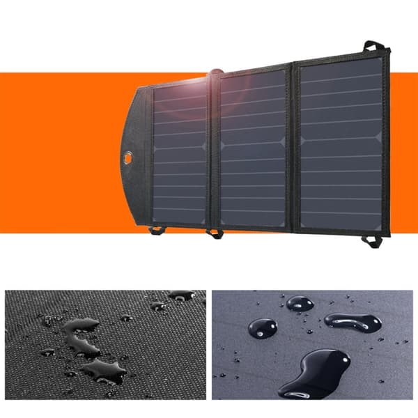 CHOETECH FOLDELBAR SOLFOTOVOLTAISK OPLADER 19W 2XUSB 2.4A SORT