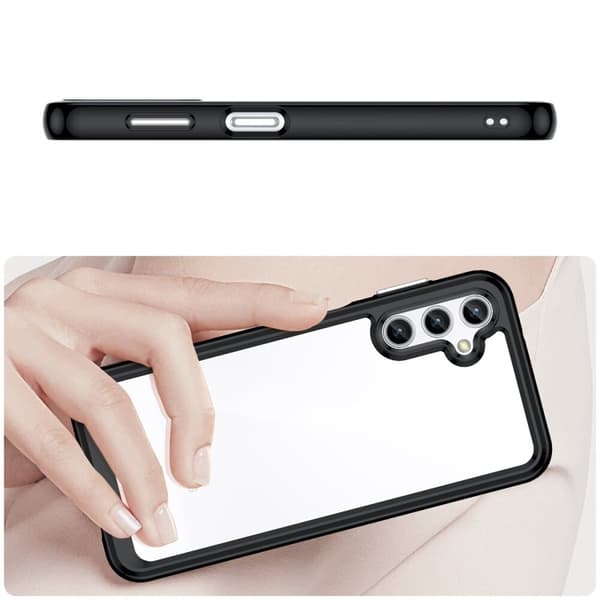 Outer Space-deksel til Samsung Galaxy A34 5G, fleksibel ramme, svart