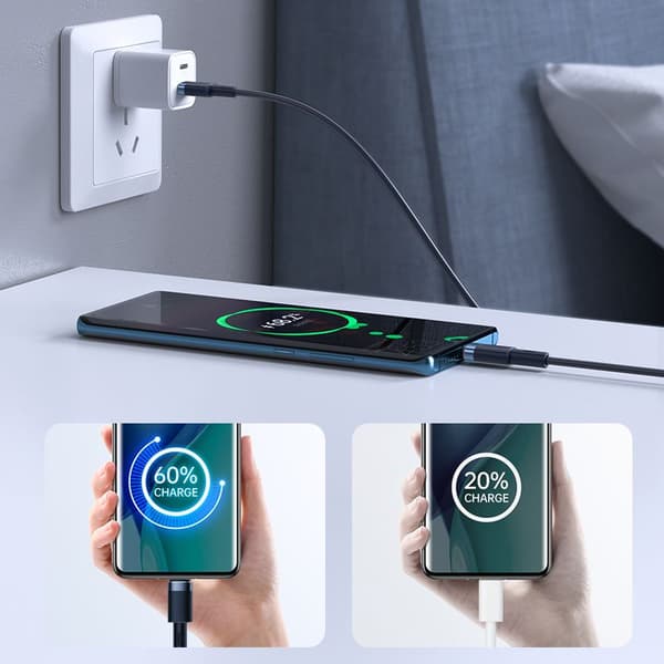 JOYROOM S-1830N9 TYPE-C TYPE-C KABEL PD60W/3A 180CM BLÅ
