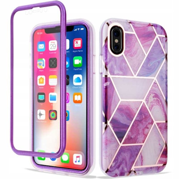 Spacecase Cover Cover 360 Marble För Iphone X Xs Lila