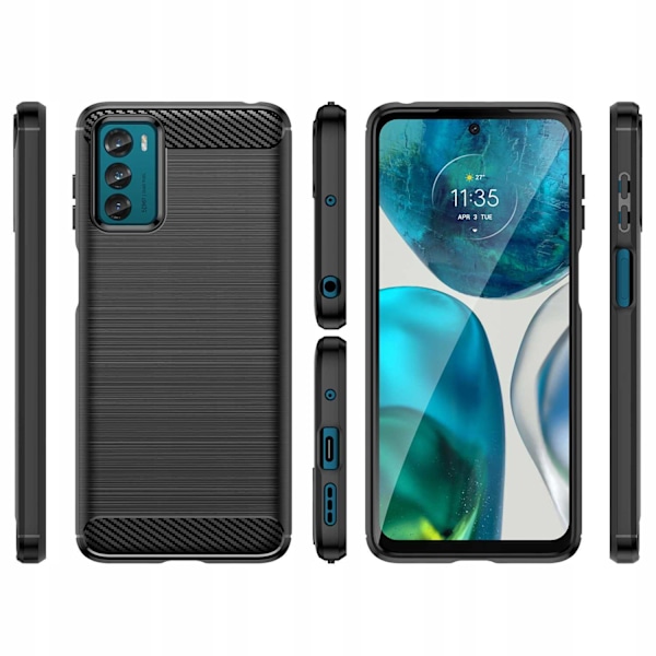 Spacecase Case Carbon Case För Motorola Moto G42 Svart