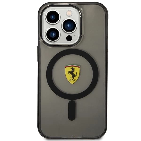 FERRARI TRANSLUCENT MAGSAFE ETUI TIL IPHONE 14 PRO - SORT