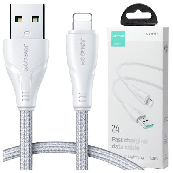 Joyroom USB-kabel - Lightning 2.4A Surpass Series 2 m hvit (S-UL012A11)