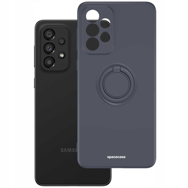 Spacecase Silikonecase Ring För Samsung Galaxy A33 5G Svart Skydd