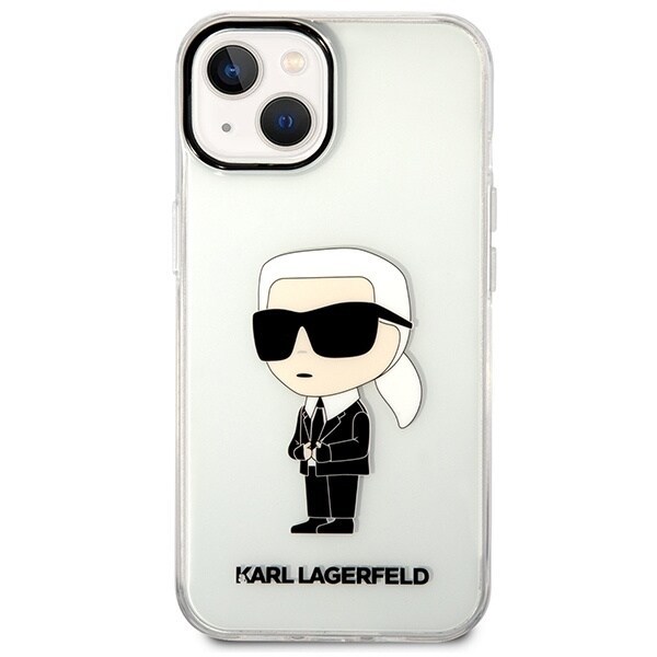 Karl Lagerfeld KLHCP14MHNIKTCT iPhone 14 Plus 6.7 gjennomsiktig hardt deksel Ikonik Karl Lagerfeld