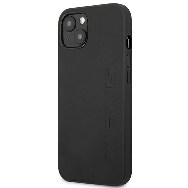 AMG AMHCP14SDOLBK iPhone 14/15/13 6,1" svart/svart hårdfodral Läder Hot Stamped