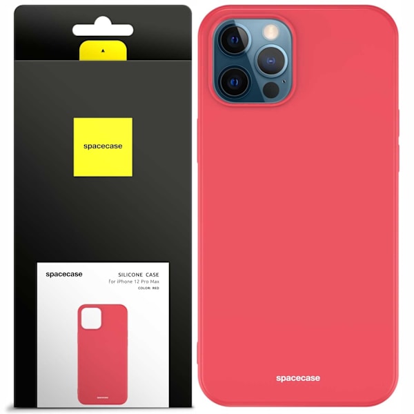Spacecase Silikonfodral För Iphone 12 Pro Max Rött Skydd