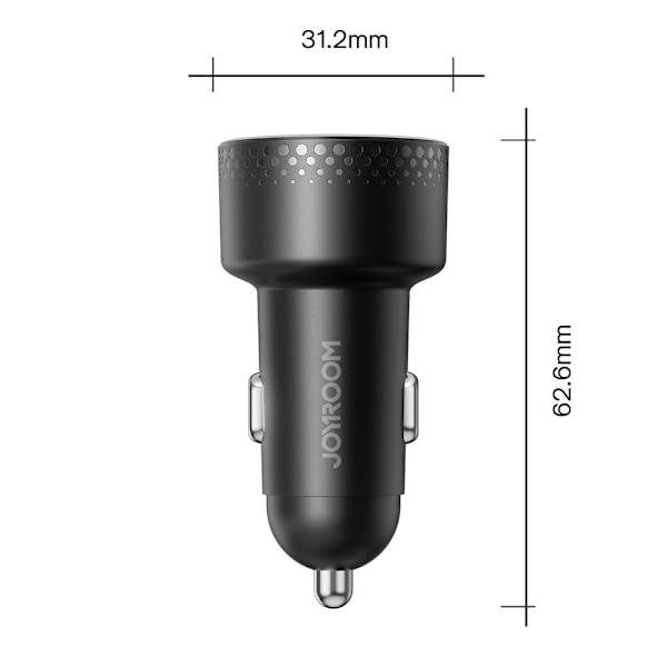 2x USB C 70W billader med LED display Joyroom JR-CCD02 - svart