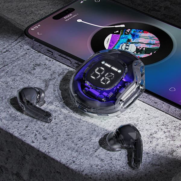 Acefast T8 TWS trådløse Bluetooth-hodetelefoner, lyseblå