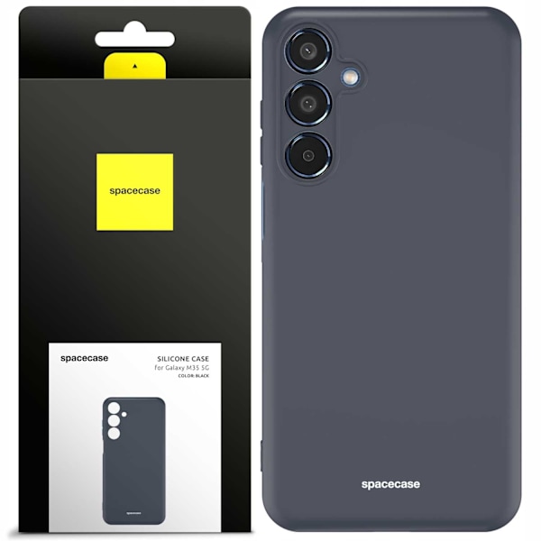 Spacecase Silikonfodral För Samsung Galaxy M35 5G Svart