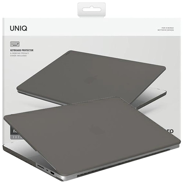 UNIQ-deksel Claro MacBook Pro 16 (2021) gjennomsiktig grå/røykmattgrå