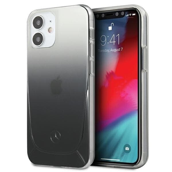 MERCEDES TRANSPARENT LINE ETUI TIL IPHONE 12 MINI - SORT