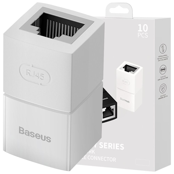 Nettverkskontakt Ethernet-kabelkontakt RJ-45 Baseus AirJoy Series 10 stk - hvit