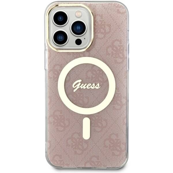 Guess GUHMP14XH4STP-deksel til iPhone 14 Pro Max 6.7 - rosa 4G MagSafe