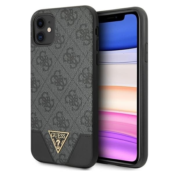 Guess GUHCN61PU4GHBK iPhone 11 6.1" / Xr grå/grå hårdfodral 4G Triangle Collection