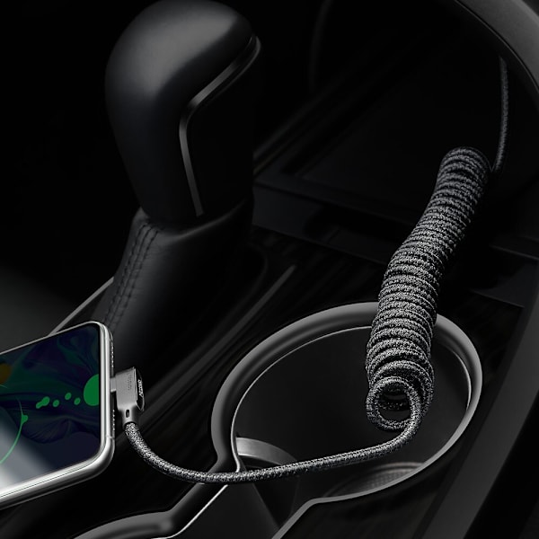 MCDODO ANGLE USB-C SPIRALFJÄDERKABEL SNABBLADDNING TYPE C LED