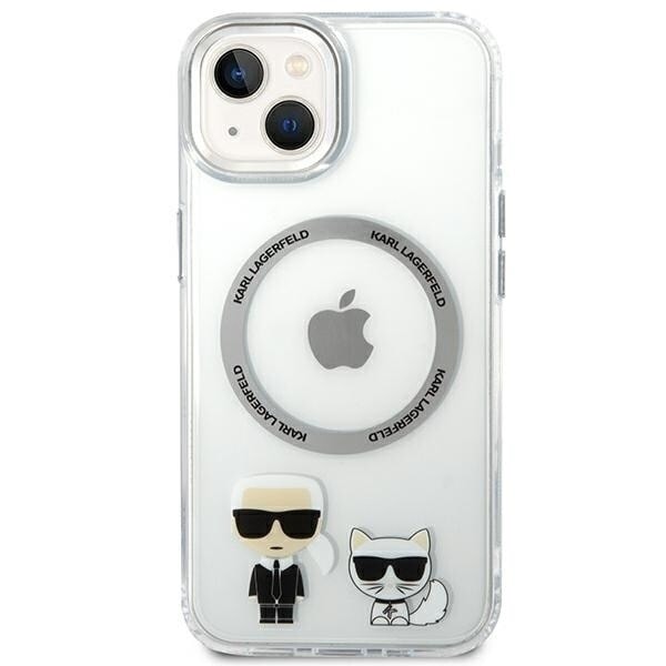 Karl Lagerfeld KLHMP14MHKCT iPhone 14 Plus 6.7 hardt deksel gjennomsiktig Karl & Choupette lipasafe i aluminium