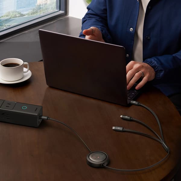 BASEUS FREE2DRAW CB000084 UDTRÆKKELIG USB-C - LIGHTNING / USB-C / MICRO USB-KABEL 100W 1,1M - SORT