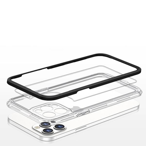 KLART 3-I-1 ETUI TIL IPHONE 12 PRO, GELCOVER MED RAMME, SORT