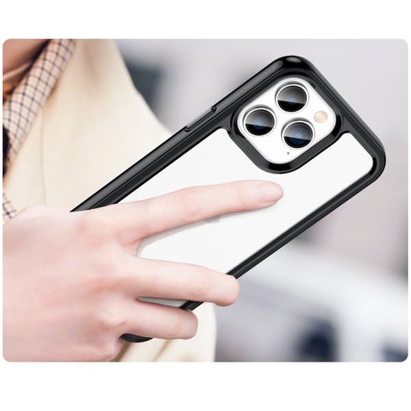Outer Space Case iPhone 14 Pro hardt deksel med gelramme, svart