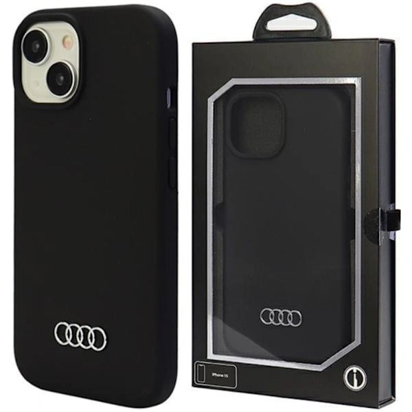 AUDI SILIKONE COVER TIL IPHONE 15 - SORT
