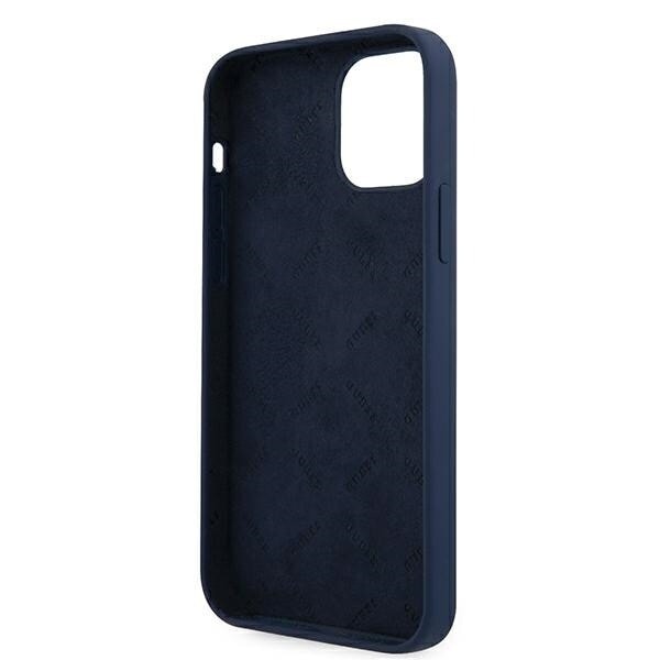 Guess GUHCP12LLSVSBL iPhone 12 Pro Max 6.7 blå/blå hard veske Script Vintage