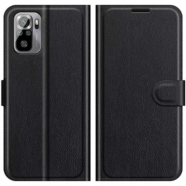 Litchi Case Cover Till Xiaomi Redmi Note 10 10S Poco M5S Black