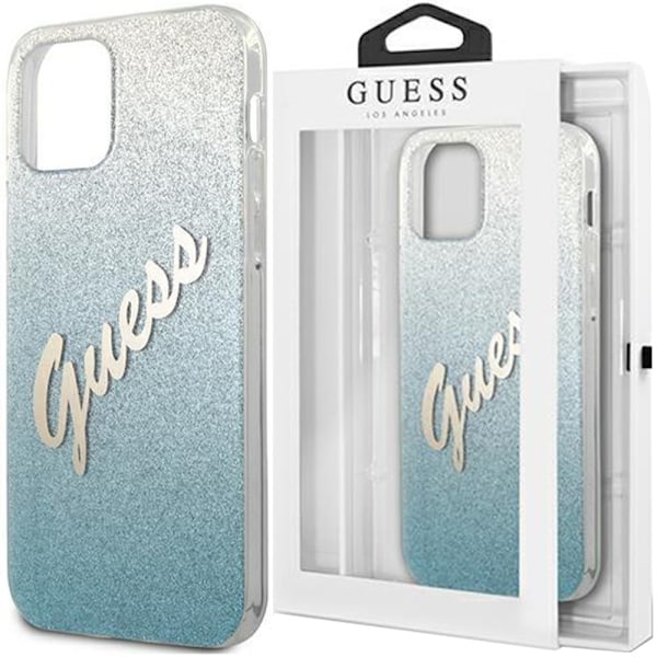 Guess GUHCP12SPCUGLSBL iPhone 12 mini 5.4 blå/blå hardt deksel Glitter Gradient Script