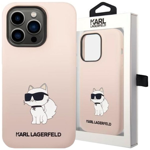 Karl Lagerfeld KLHCP14XSNCHBCP iPhone 14 Pro Max 6.7 hardt deksel rosa/rosa silikonkuppel