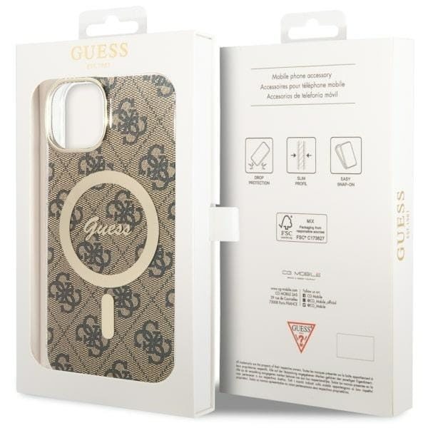 Guess GUHMP14MH4STW-deksel til iPhone 14 Plus 6.7 - brun 4G MagSafe