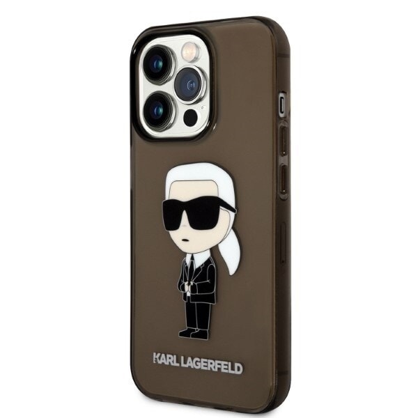 Karl Lagerfeld KLHCP14XHNIKTCK iPhone 14 Pro Max 6.7 svart/svart hardt deksel Ikonik Karl Lagerfeld