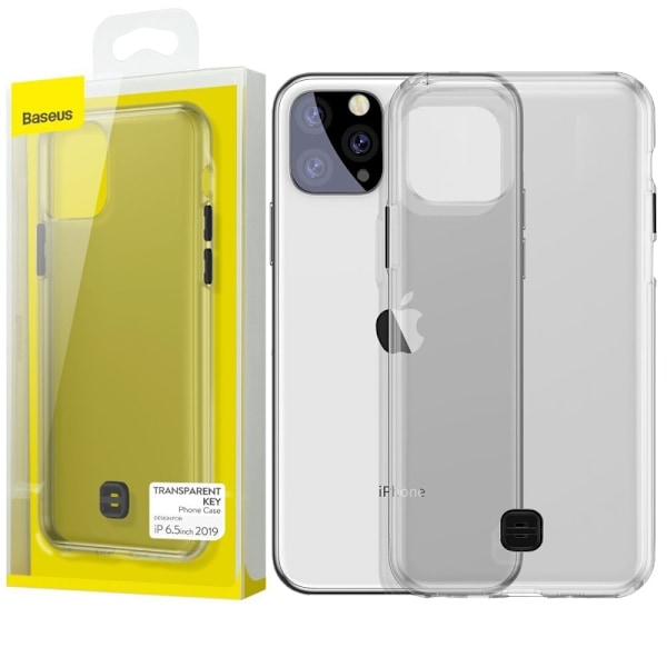 Baseus Transparent Key-herdet deksel med gelramme for iPhone 11 Pro Max svart (WIAPIPH65S-QA01)