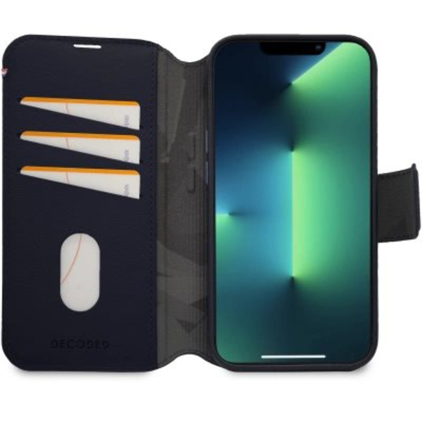 Avkodet, avtakbar lommebok - MagSafe-kompatibel beskyttelsesveske i lær for iPhone 14 Pro Max (marine)