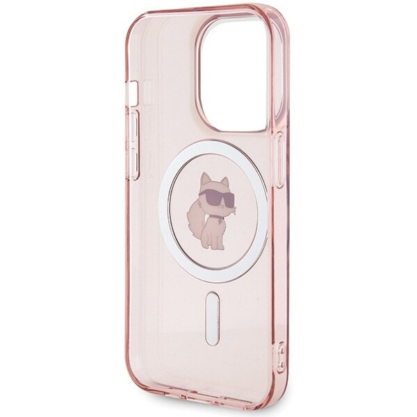 Karl Lagerfeld IML Choupette MagSafe-deksel til iPhone 15 Pro Max - Rosa