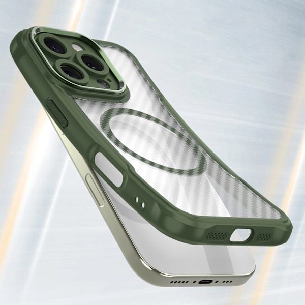 LEADING SERIES MAGSAFE SILIKONETUI TIL IPHONE 16 PRO MAX - GRØN