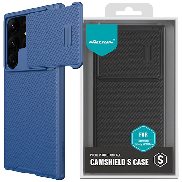 Nillkin CamShield S-deksel Samsung Galaxy S23 Ultra Armored Cover Kamerabeskytter Blå