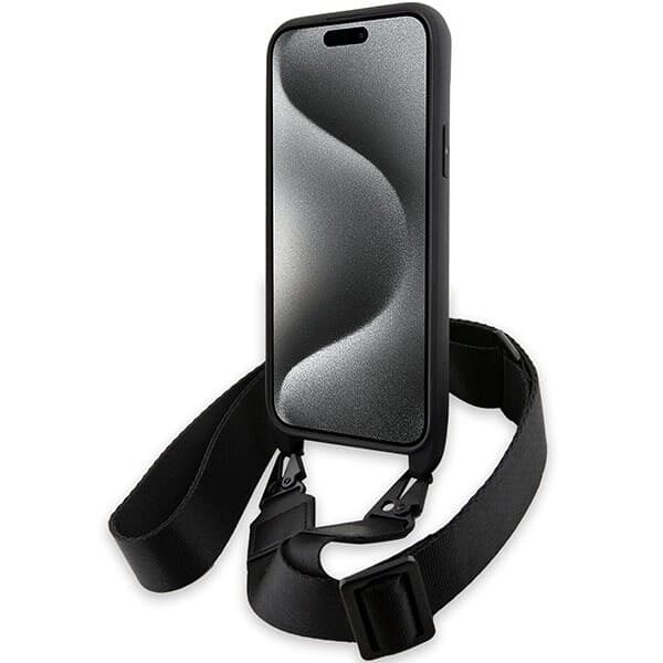 BMW M Edition Carbon Stripe & Strap-deksel til iPhone 15 Plus / 14 Plus - Svart