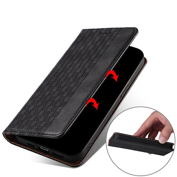 Magnet Strap Case Case for Xiaomi Redmi Note 11 Lommebokbeskyttelse + Mini lanyard anheng svart
