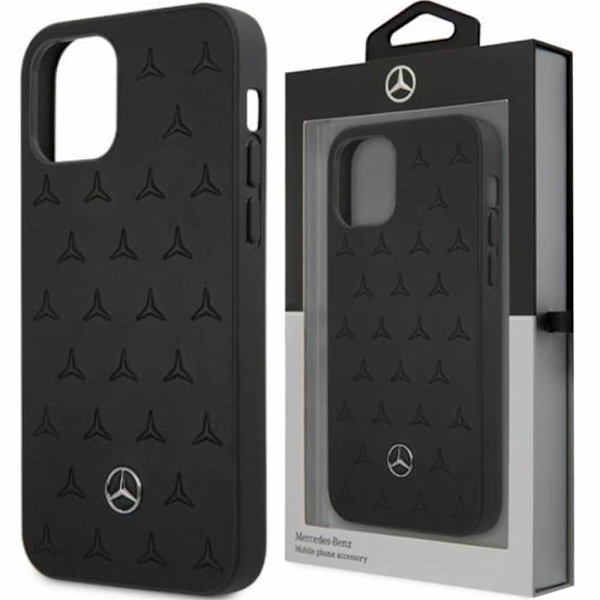 MERCEDES LEATHER STARS PATTERN ETUI TIL IPHONE 13 MINI - SORT