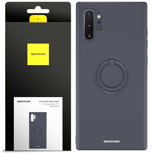 Spacecase Silikonecase Ring För Samsung Galaxy Note 10+ Svart