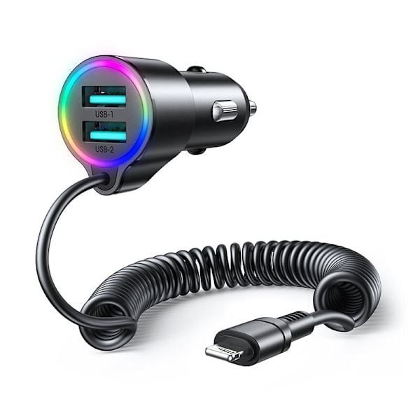Joyroom 3 i 1 hurtiglader 1,5 m 17 W med Lightning-kabel sort (JR-CL25)