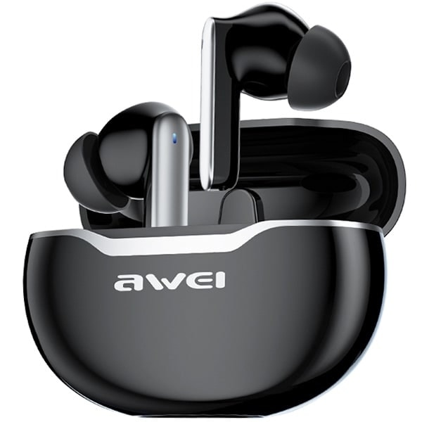 AWEI Bluetooth 5.3 T50 TWS hörlurar + dockningsstation svart/svart