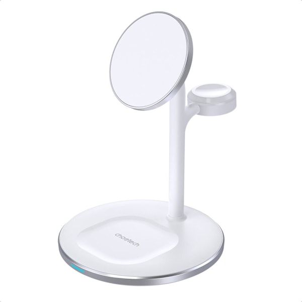 Choetech induktiv lader (kompatibel med MagSafe) stativ for iPhone, Apple Watch, AirPods White (T585-F)