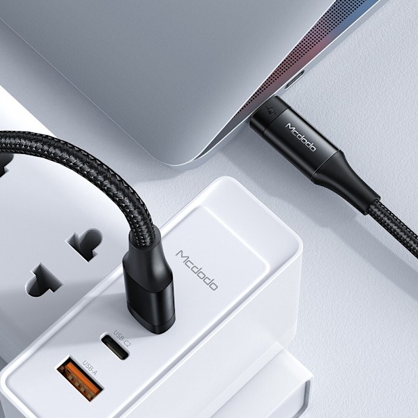 McDodo Thunderbolt 2 USB-C telefonkabel 100W 5K 40GB 0,8M svart